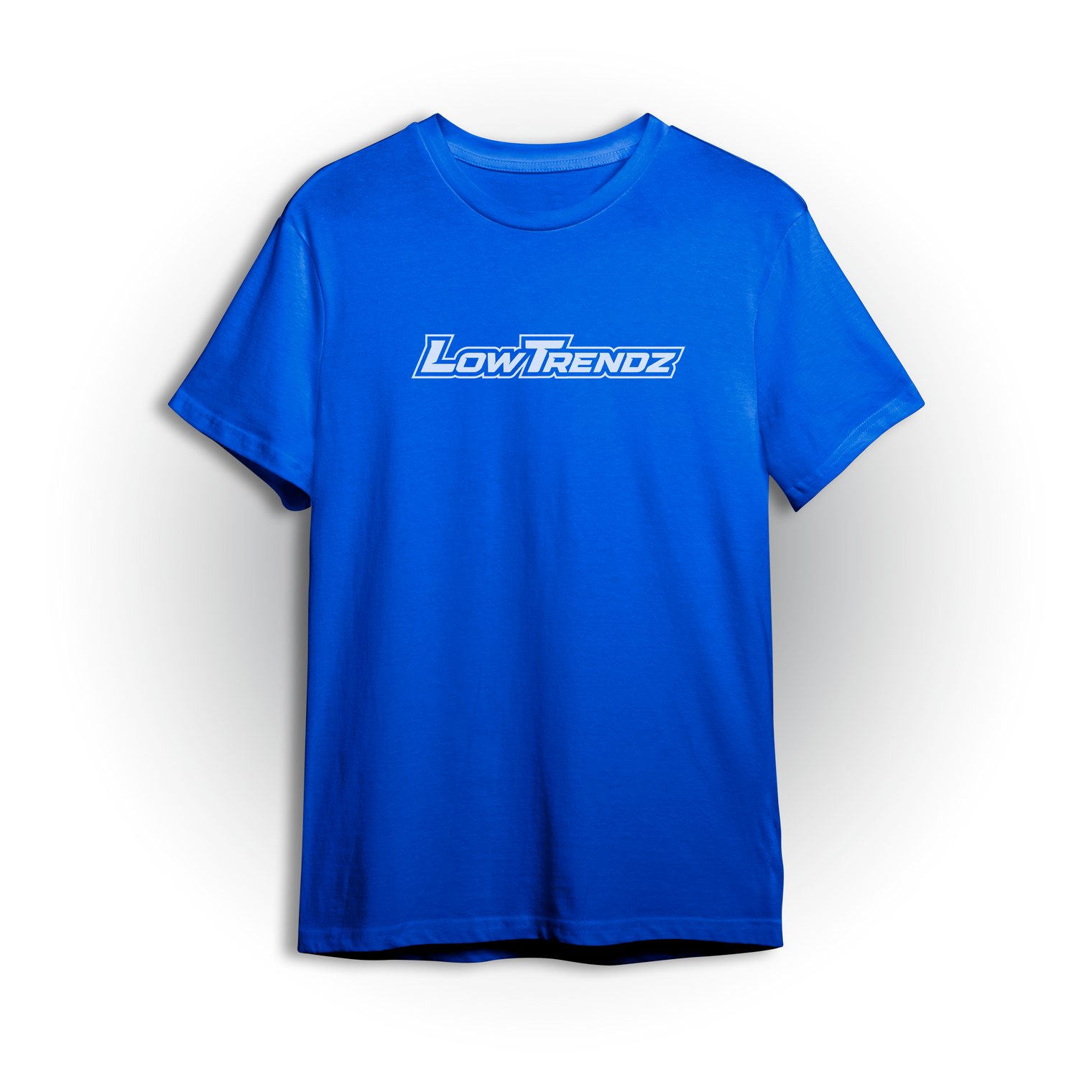 T-shirt featuring the signature Low Trendz logo centered on the chest. Simple, bold, and made for custom truck fans, this t-shirt comes in blue to match any fit from meets to garage days.