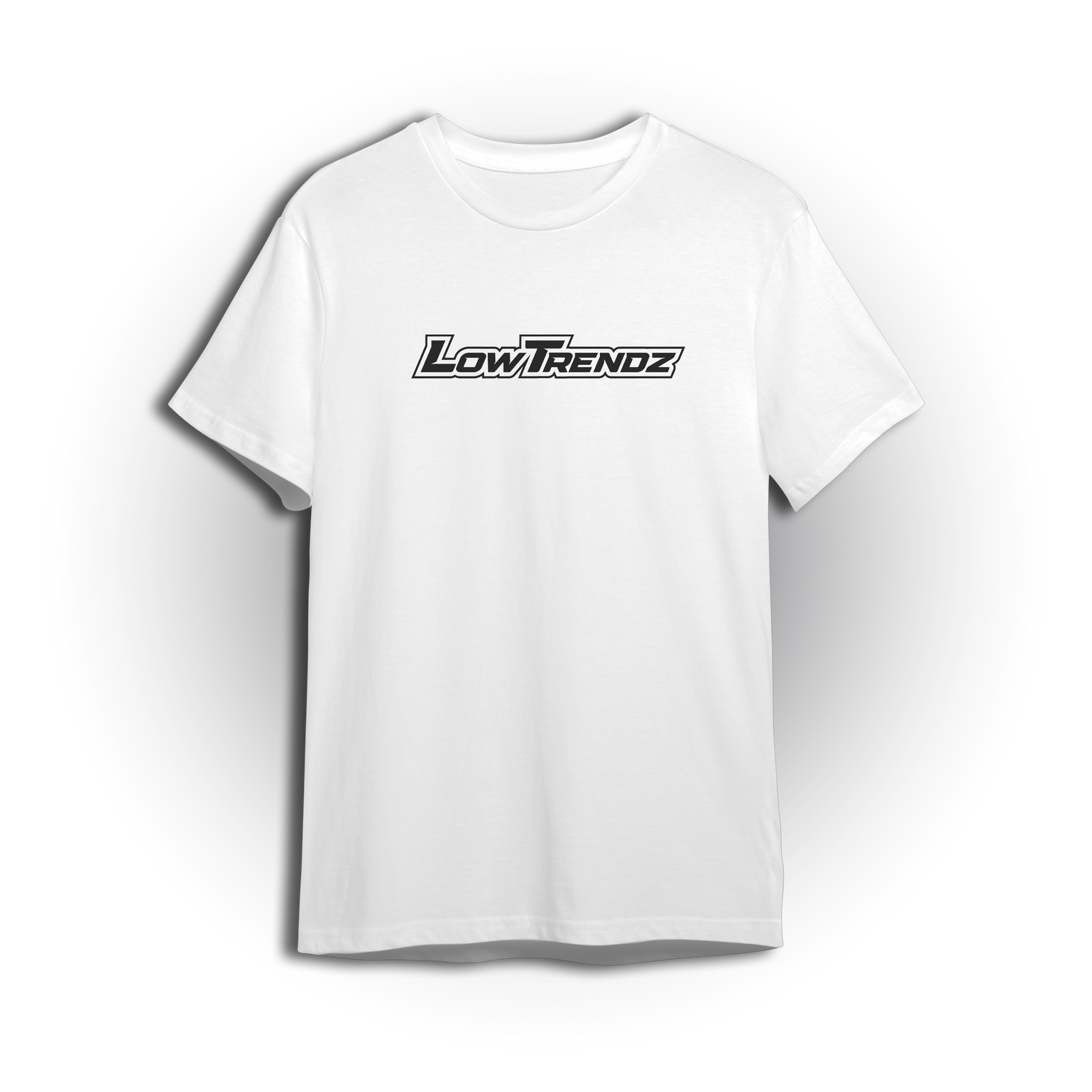 T-shirt featuring the signature Low Trendz logo centered on the chest. Simple, bold, and made for custom truck fans, this t-shirt comes in white to match any fit from meets to garage days.