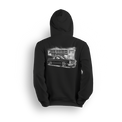 Hoodie featuring a black Squarebody C10 dropped low with a stylized illustration of its iconic front end in the background. Bold Chevy vibes, clean stance, and street-ready attitude make this hoodie a true nod to the custom truck scene.