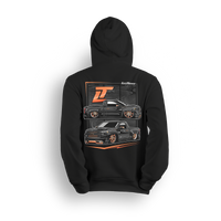 Hoodie featuring Tony Galnares’ 2019 Chevy Silverado SWB, blacked out, body dropped, and sitting on custom 28-inch copper wheels. A SEMA-featured short bed with bold stance and street-ready presence, built to lead the scene.