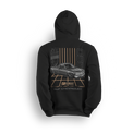Hoodie featuring a murdered-out Chevy OBS laid out over a retro gold grid, with clean lines, bold stance, and vintage-inspired striping. This hoodie pays homage to the golden era of custom trucks with smooth, standout style.