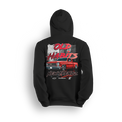 Hoodie featuring a fire red slammed Chevy Squarebody set against a gritty city backdrop with bold “Old Habits, New Trendz” lettering. This hoodie blends classic attitude with modern style, made for builders who respect the roots and push the scene forward.