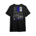 T-shirt featuring a murdered-out GMC Denali stacked with speakers, bold blue accents, and tech-style overlays. The DB Drive x Low Trendz t-shirt delivers loud, custom style built for bass heads and street-driven truck fans.