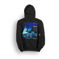Hoodie featuring a custom blue single cab Silverado with deep lip wheels, slick body lines, and SS styling. Backed by layered SS graphics, ghosted wheel shots, and a bold LT logo, the Blue SS hoodie brings show-ready attitude and street power.