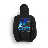 Hoodie featuring a custom blue single cab Silverado with deep lip wheels, slick body lines, and SS styling. Backed by layered SS graphics, ghosted wheel shots, and a bold LT logo, the Blue SS hoodie brings show-ready attitude and street power.