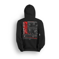 Hoodie featuring a slammed OBS 454 SS Chevy shortbed with red interior, deep lip wheels, and aggressive stance. Close-up front end views and bold styling make the 454 SS Legacy hoodie a tribute to a true street classic.
