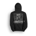 Hoodie featuring a fully customized white GMC Sierra with detailed close-ups of the grille, wheels, and body lines. Set against a modern grid and framed layout, the White Sierra hoodie celebrates clean builds and precision craftsmanship.