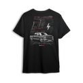 T-shirt featuring a slammed K2 Chevy Silverado crew cab with a clean black finish, aggressive stance, and oversized LT branding. Set in a sharp grayscale layout with subtle reflections, the K2 Slammed t-shirt delivers pure street style for clean build enthusiasts.