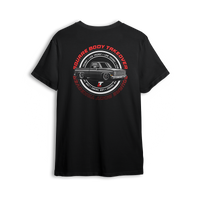 T-shirt featuring a slammed black squarebody Chevy C10 with polished wheels and a clean low stance, finished with a circular Squarebody Takeover stamp and LT branding. This t-shirt honors timeless style and true C10 scene royalty.