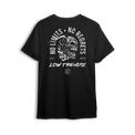 T-shirt featuring a turbo-horned skull wrapped in checkered flags with the bold creed “No Limits. No Regrets.” Printed on black, this t-shirt captures the raw, unapologetic spirit of street builders and late-night wrenches.