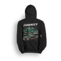 Project Five Bar hoodie with 1952 green Chevy truck inspired by father and son build in Maryland