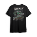 Project Five Bar t-shirt with 1952 green Chevy truck inspired by father and son build in Maryland