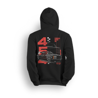 Legends Never Die hoodie featuring a slammed black OBS SS truck with bold red graphics