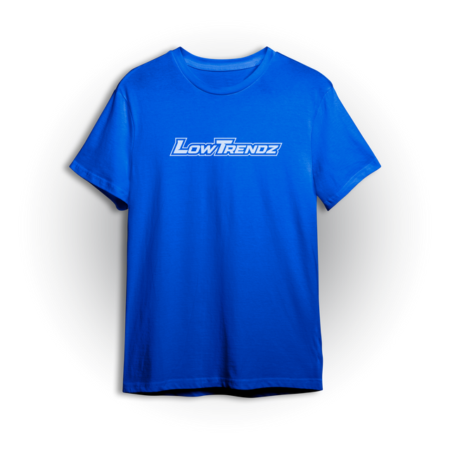 T-shirt featuring the signature Low Trendz logo centered on the chest. Simple, bold, and made for custom truck fans, this t-shirt comes in blue to match any fit from meets to garage days.