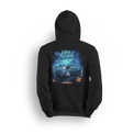 Halloween 2025 hoodie featuring a slammed Chevy truck, glowing jack-o’-lanterns, and foggy haunted artwork by Low Trendz